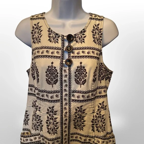 Anthropologie Brown and White Floral Dress - Picture 2 of 10